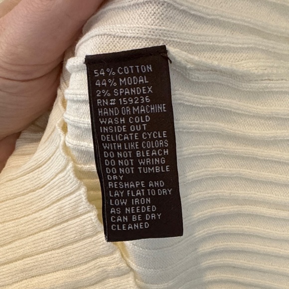 J. McLaughlin Ivory Ribbed Turtleneck Sweater - Picture 6 of 8